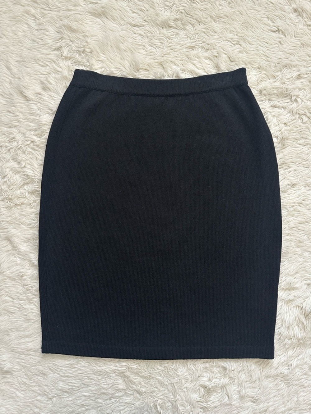 St. John Collection Skirt Santana Knit Pencil Straight Pull On Black Sz 6